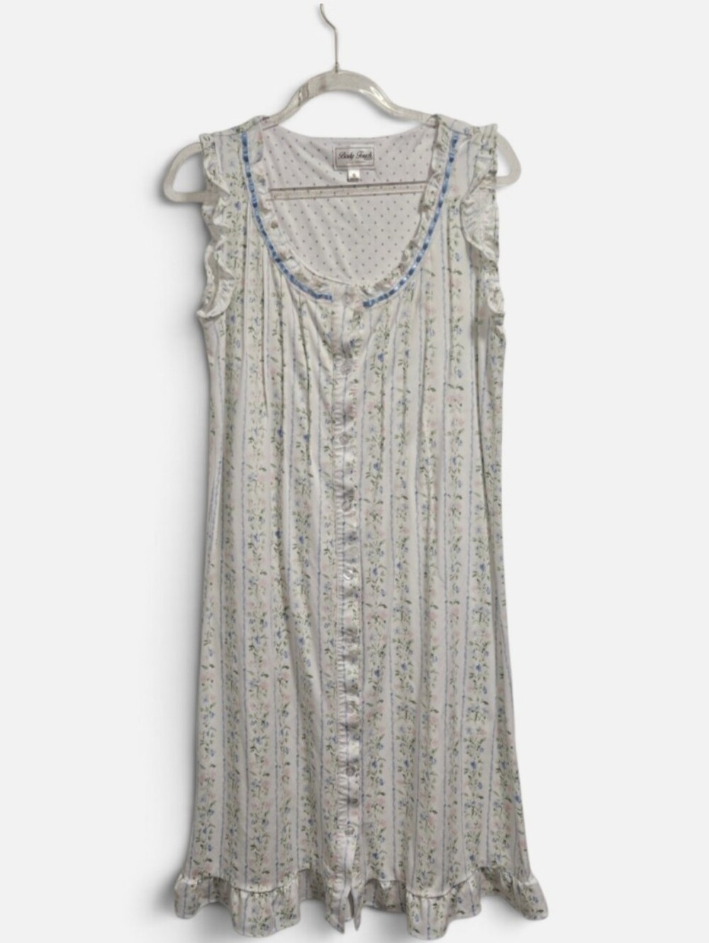 Cottagecore Ditsy Floral Prairie Button-Front A-Line Nightgown Granny chic Small